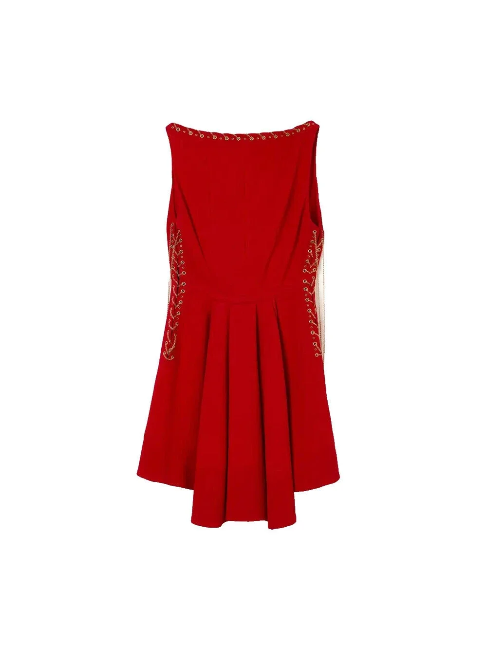 Vintage Louis Vuitton FR-36/38 Red Wool Chains Mini Dress by Marc Jacobs 2006